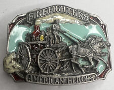 1988 The Great American Buckle Co. Firefighters American Heroes VTG Belt Buckle picture