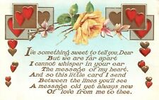 Vintage Postcard 1912 I've Something Sweet To Tell You Dear Valentine Card picture