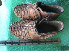 Pair Vintage New and Unused Pre-War Leather Polynesian Moccasins Shoes and Boot picture