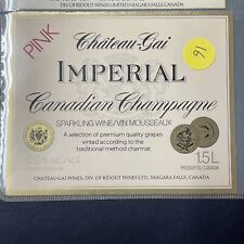 Vintage Chateau-Gai Imperial Canadian Champagne UNUSED Paper Label Q16 picture