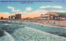 Postcard Panoramic View Convention Hall & Beach Front Hotels, Atlantic City NJ picture