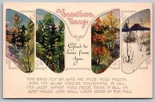 Vacation Days 4 Seasons Multiview Glad To Hear From You Postcard UNP VTG Unused picture