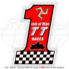 ISLE of MAN TT Races Number 1 MANX Moto GP Bike Helmet Sticker Sticker  picture