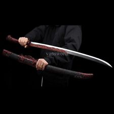 Chinese Dao 绣春刀 Sword 1095 High Carbon Steel Real Battle Ready Sharp Black Saya. picture