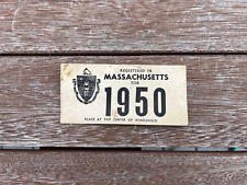 1950 Massachusetts Registration Windshield Sticker copy picture