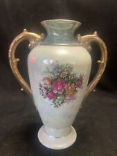 Antique Victorian Style 2 Handled Hand Painted Vase picture