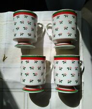 SET OF 4 CHRISTMAS HOLLY Coffee/Hot Chocolate Cups picture