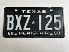 1968 Texas License Plate Hemisfair All Original Paint picture