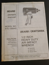 Sears Craftsman Owners Manual Heavy Duty Impact Wrench Model 875.188840 picture
