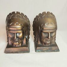 2 Brass American Indian Head  Vintage Patina As Is picture