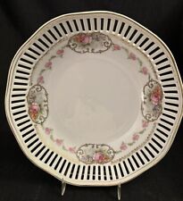 J.Bavaria Vintage Porcelain Reticulated Edge. Large Fruit Bowl Painted W/Roses picture