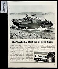 1943 B.F. Goodrich Rubber Tires Boats U.S. Army Sicily Vintage Print Ad 37997 picture