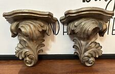 Pair (2) Ornate Wall Shelf Sconce Hollywood Regency picture