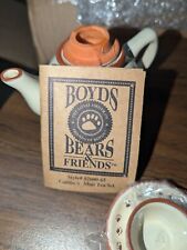 Boyds Bear Mini Tea Set Teapot Bearware Potteryworks Redware picture