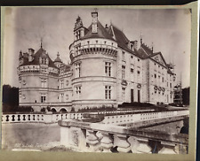 France, Le Lude, Façade du Château vintage print print print period print 25x31 picture