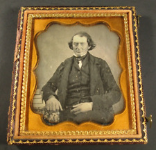 Very LAWYER ly Man w/ Books 1/6 th Plate CLEAN Daguerreotype picture