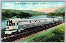 Mark Twain Zephyr Train Mississippi River Hannibal Missouri MO Postcard - C9 picture