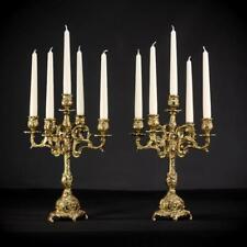 Candelabra Pair | Two Bronze Candle Holders mid 1900s | Baroque Vintage | 13.8