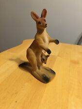 Vintage Fuzzy Kangaroo Mother And Joey Australia 7” Made In Hong Kong EUC picture
