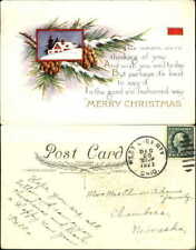 Christmas Whitney snow 1923 WEST LIBERTY OH to ELMER ADAMS Chambers Nebraska picture
