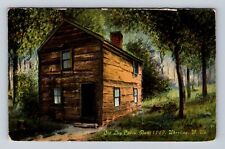 Wheeling WV-West Virginia, Old Log Cabin, Antique Vintage c1911 Postcard picture