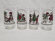 1977 Holly Hobbie Coca Cola Christmas Glasses Complete Set of 4 Limited Edition  picture