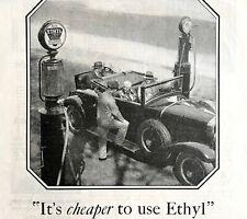 Ethyl Gasoline Co 1928 Advertisement Lithograph Classic Car Gas Pump DWCC5 picture