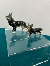 Lot of 2 Vintage Miniature Shepherd Standing Dogs-Ceramic Porcelain Figurines picture