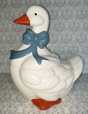 Vintage Country Goose/Duck With Blue Ribbon Cookie Jar picture