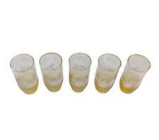 Vintage MCM Shot Glasses Horse Carriage Clear Yellow Ombre Lot of 5 picture