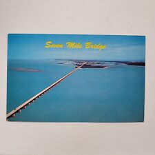 Seven Mile Bridge Aerial View Looking North Marathon Overseas Vintage Postcard picture