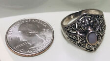 SIZE 11 ANTIQUE STERLING SILVER MARCASITE STERLING SILVER RING 7.7g 925 FINE picture