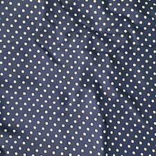 Vintage 1940s 50s Navy & Ivory Polka Dot Quality Weight Rayon Dress Fabric 3 Yds picture