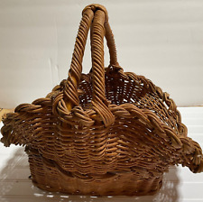 Large Rustic Gathering Woven Wicker Basket Natural Light Brown Sturdy picture