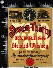 Seven-Thirty Express Blended Whiskey Label - MASSACHUSETTS picture