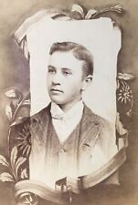 1890’s Young Man School Boy Funeral Memorial CABINET CARD PHOTO Reading PA picture