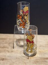 2 Anchor Hocking Winnie The Pooh and Tigger, too. Disney Vintage Tumblers picture