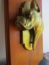Brass Boxer Door Knocker Mounted on Wood Plaque Size  Plaque 14x6