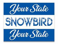 3x4 inch Blue Snowbird Custom States Bumper Sticker (travel rv auto decal vinyl) picture