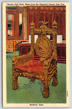 Connecticut Hartford Charter Oak Chair Vintage Postcard picture