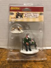 LEMAX Figurines #42905 Feeding Pigeons Set Of - 2 - Brand New &  picture