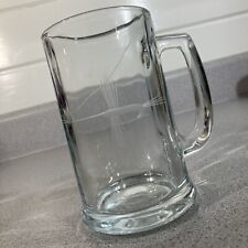 Fly Fishing Glass Mug Beer Stein Cup Etched Gift Dad Fishing Tall Coffee Vtg picture
