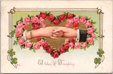 Vintage 1912 Romance Embossed Postcard HANDS 