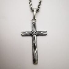 Vintage Beautiful Massive Cross, Chain, Sterling Silver 925 Handmade 29 g picture
