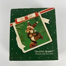 Vintage Hallmark Keepsake Christmas Tree Ornament Skating Rabbit (1983)  picture