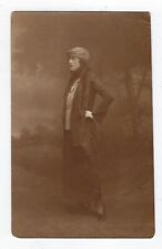 Early 1900's RPPC Woman Posing In Wooded Area Unposted picture