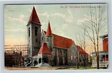 Lansing MI, Historic 1892 First Baptist Church, Michigan c1910 Vintage Postcard picture
