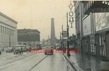 Photo Downtown Street Scene Baltimore Shot Tower Cars Bus Signs Shops 1940s-50's picture