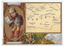 1880'S BRONNER & CO MAP VICTORIAN TRADE CARD-AUSTRIA-BROADWAY, NEW YORK picture
