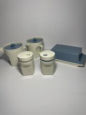 Set of 5 Vintage Tupperware - Blue and White picture
